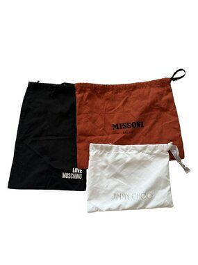 JIMMY CHOO MISSONI MOSCHINO Lot of 3 Shoe Dustbags